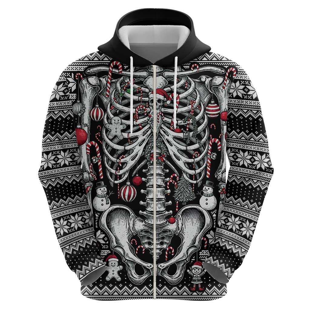 Merry Creepmas Zip Hoodie Bone to be Jolly - Wonder Print Shop