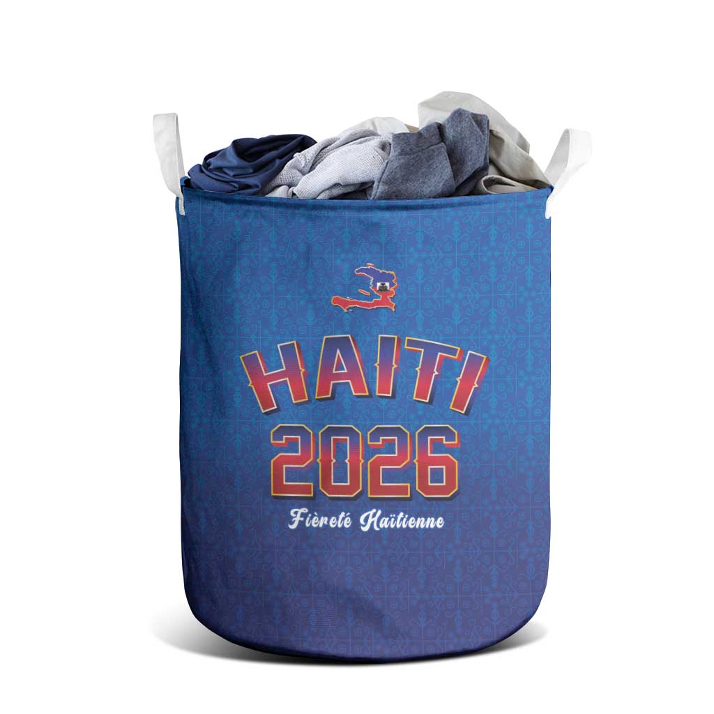 World Football Haiti 2026 Laundry Basket Haiti est de Retour Blue Voodoo Veve Spirits - Wonder Print Shop