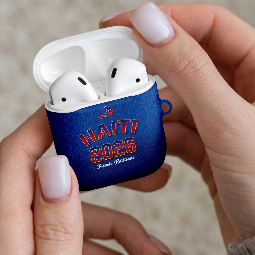 World Football Haiti 2026 AirPods Case Haiti est de Retour Blue Voodoo Veve Spirits - Wonder Print Shop