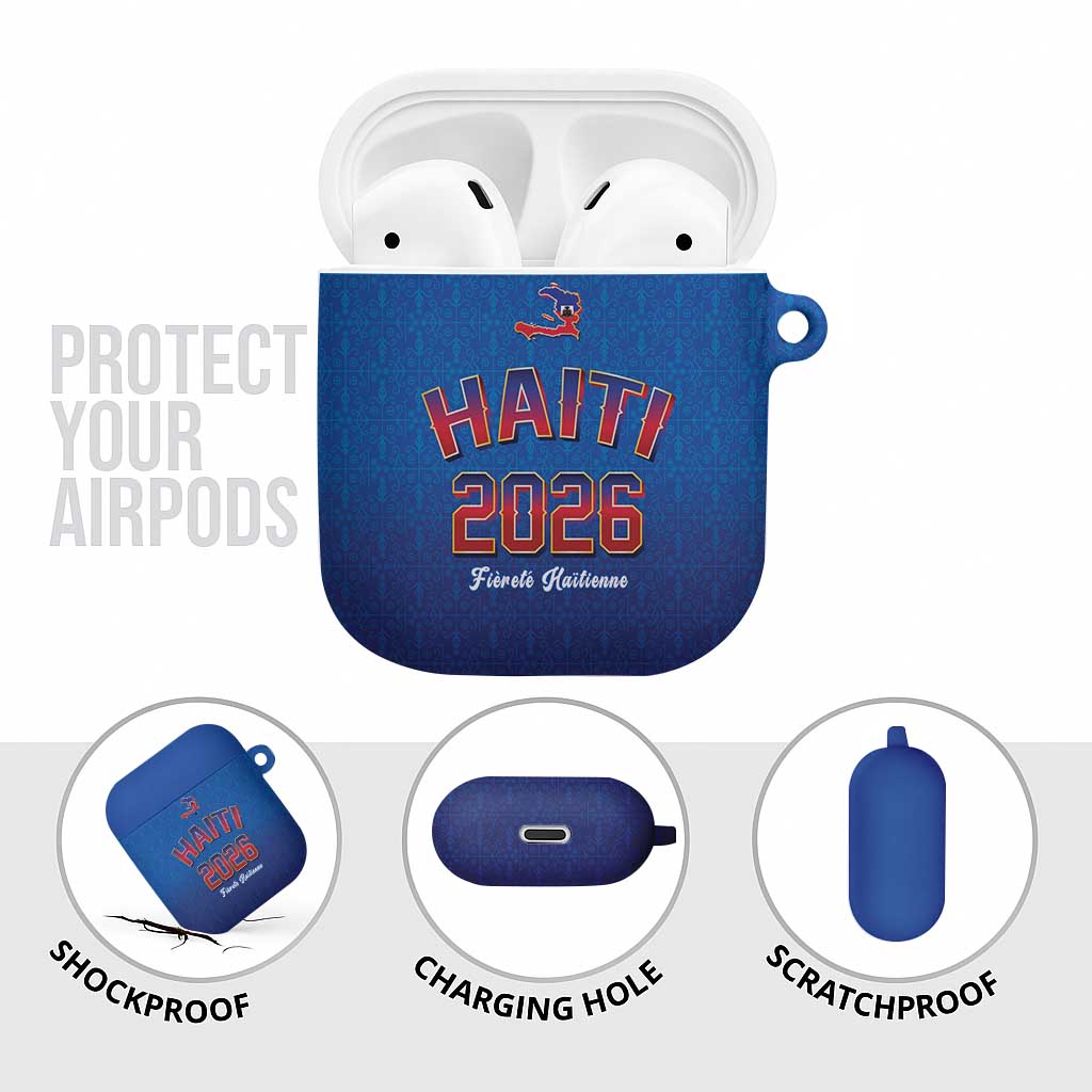 World Football Haiti 2026 AirPods Case Haiti est de Retour Blue Voodoo Veve Spirits - Wonder Print Shop