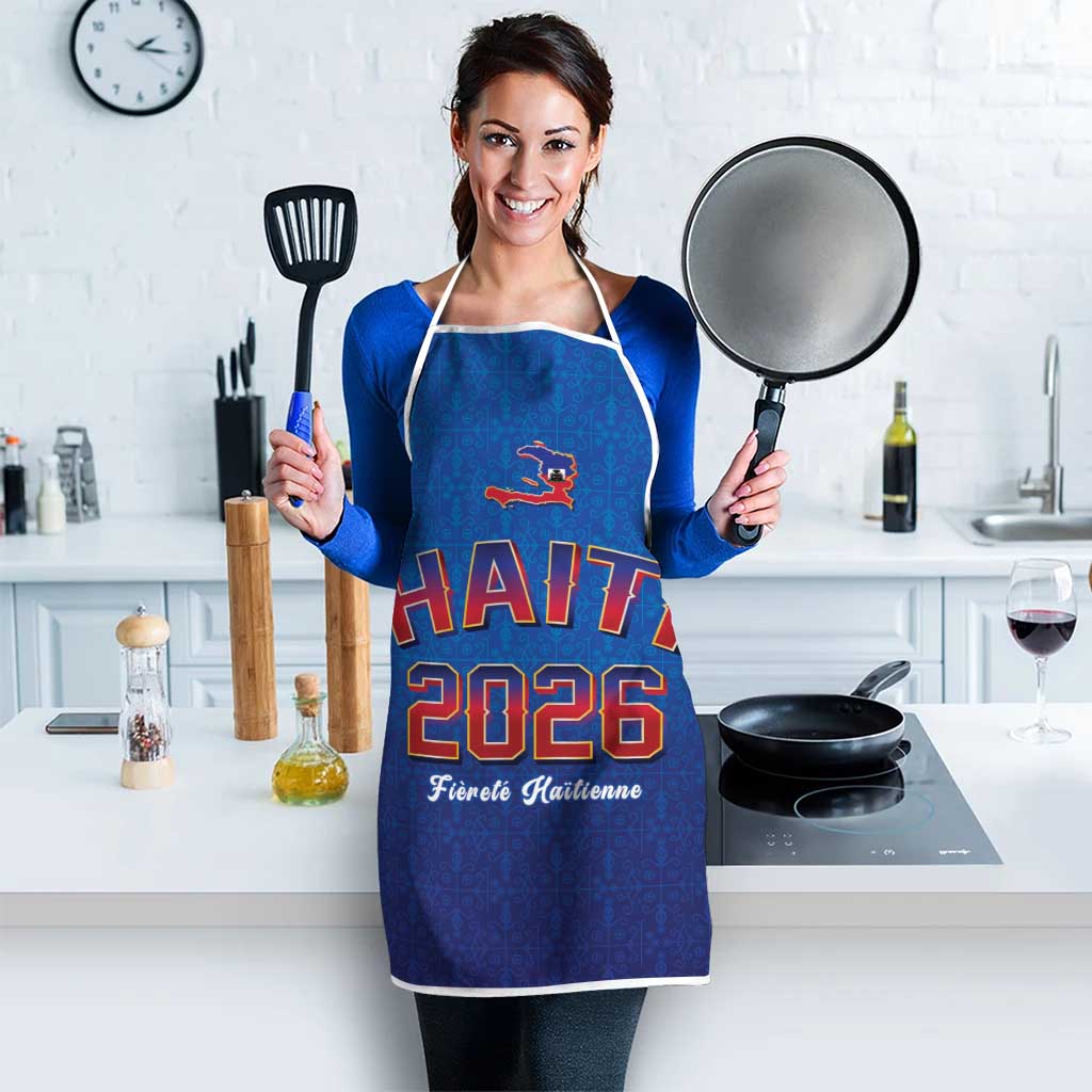World Football Haiti 2026 Apron Haiti est de Retour Blue Voodoo Veve Spirits - Wonder Print Shop