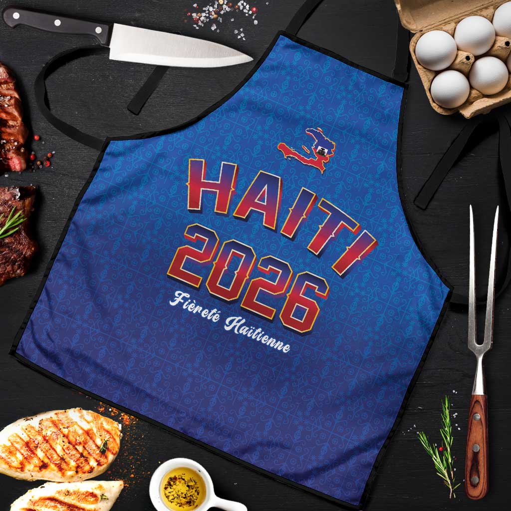 World Football Haiti 2026 Apron Haiti est de Retour Blue Voodoo Veve Spirits - Wonder Print Shop