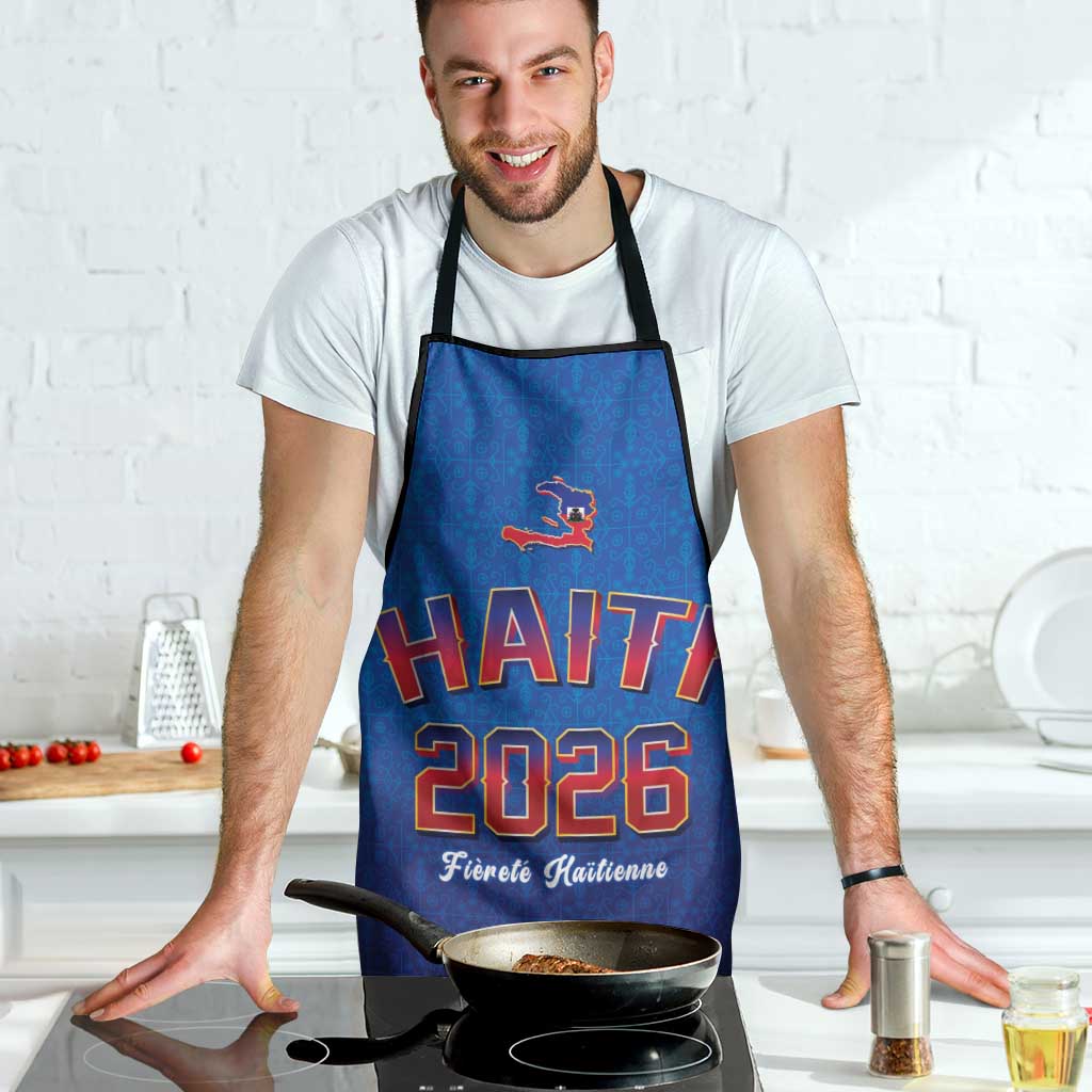World Football Haiti 2026 Apron Haiti est de Retour Blue Voodoo Veve Spirits - Wonder Print Shop