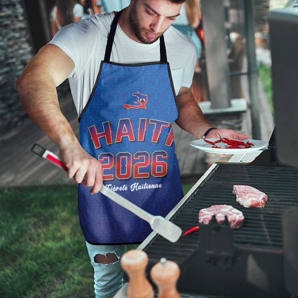 World Football Haiti 2026 Apron Haiti est de Retour Blue Voodoo Veve Spirits - Wonder Print Shop