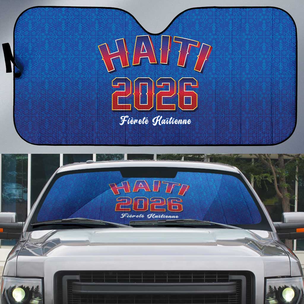 World Football Haiti 2026 Auto Sun Shade Haiti est de Retour Blue Voodoo Veve Spirits - Wonder Print Shop
