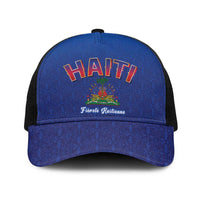 World Football Haiti 2026 Baseball Net Cap Haiti est de Retour Blue Voodoo Veve Spirits - Wonder Print Shop