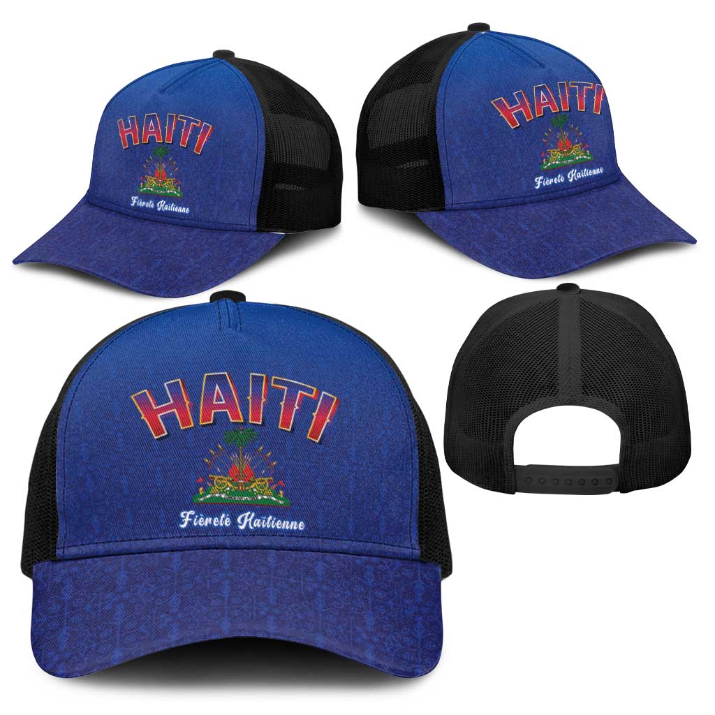 World Football Haiti 2026 Baseball Net Cap Haiti est de Retour Blue Voodoo Veve Spirits - Wonder Print Shop