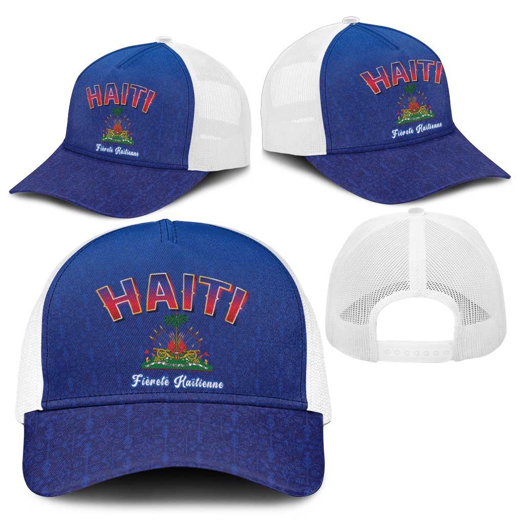 World Football Haiti 2026 Baseball Net Cap Haiti est de Retour Blue Voodoo Veve Spirits - Wonder Print Shop
