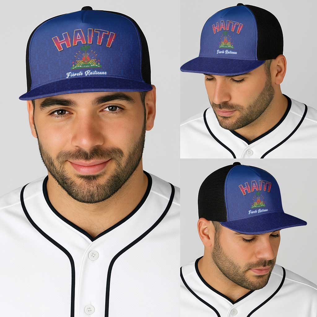 World Football Haiti 2026 Baseball Net Cap Haiti est de Retour Blue Voodoo Veve Spirits - Wonder Print Shop