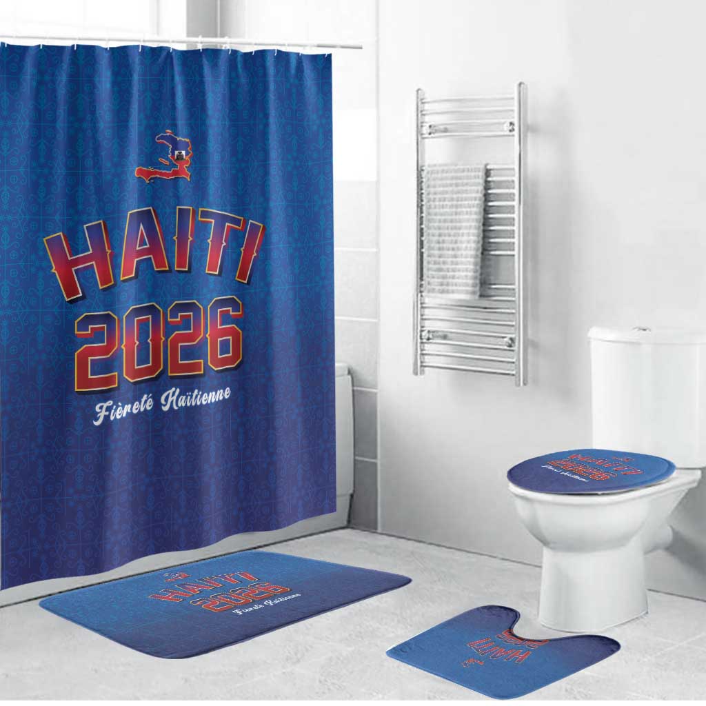 World Football Haiti 2026 Bathroom Set Haiti est de Retour Blue Voodoo Veve Spirits - Wonder Print Shop