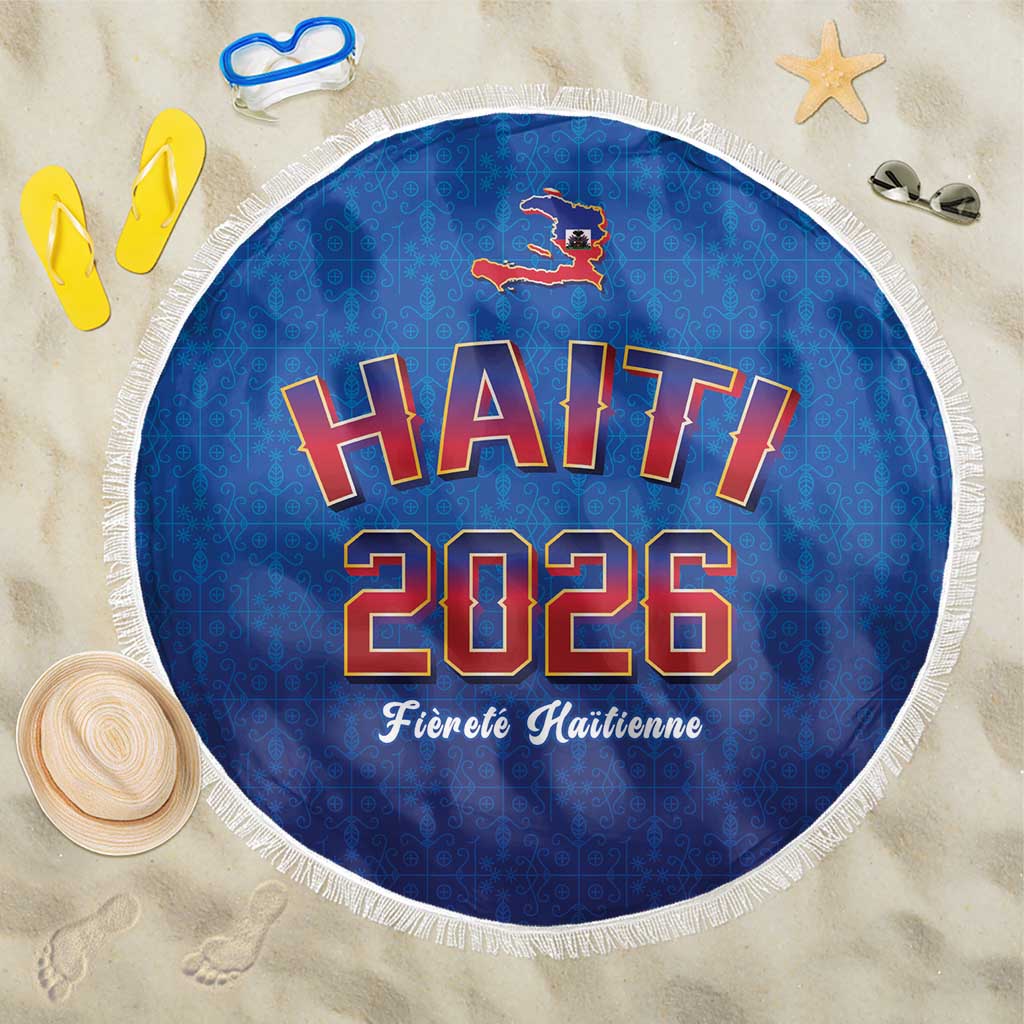 World Football Haiti 2026 Beach Blanket Haiti est de Retour Blue Voodoo Veve Spirits - Wonder Print Shop