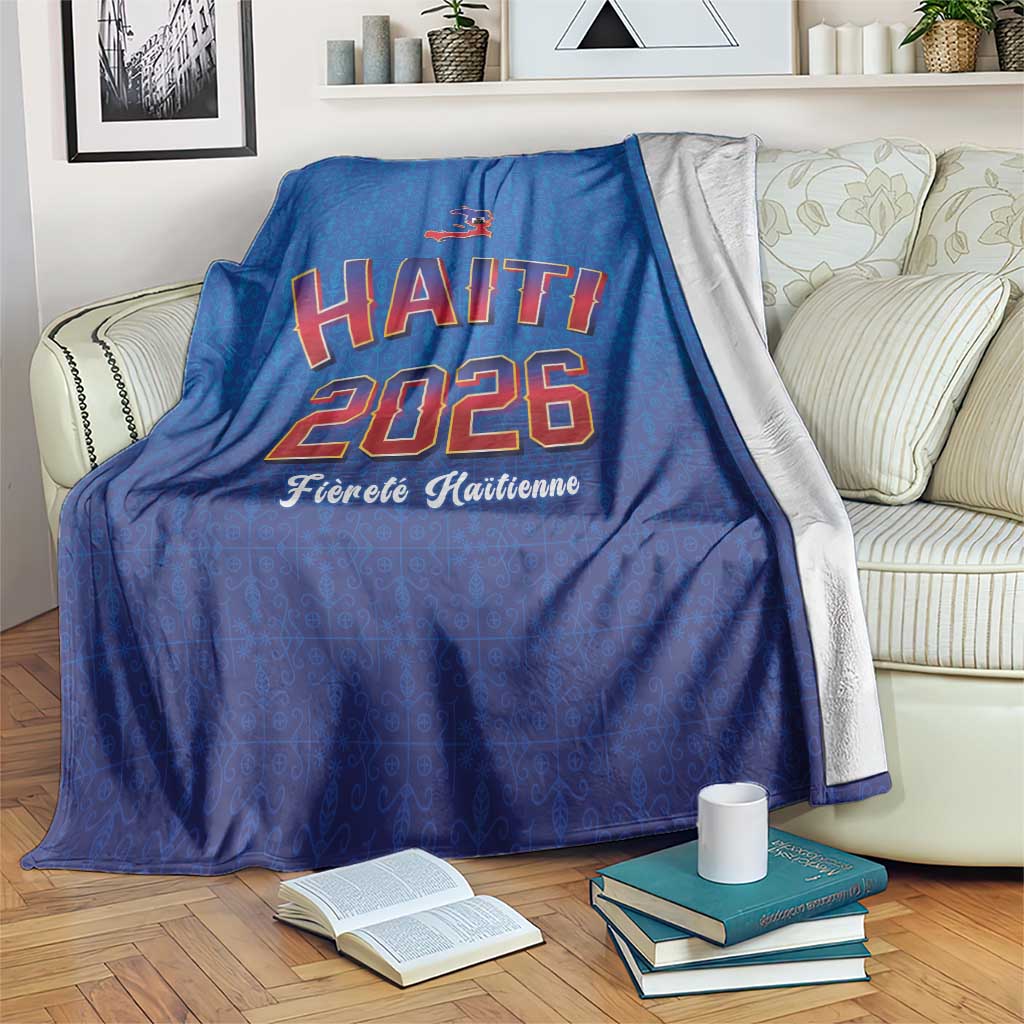 World Football Haiti 2026 Blanket Haiti est de Retour Blue Voodoo Veve Spirits - Wonder Print Shop