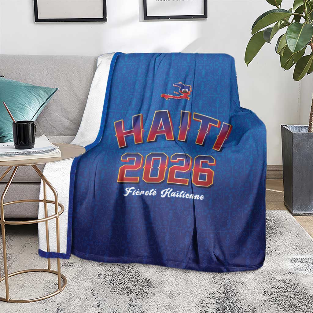 World Football Haiti 2026 Blanket Haiti est de Retour Blue Voodoo Veve Spirits - Wonder Print Shop
