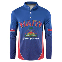 World Football Haiti 2026 Button Sweatshirt Haiti est de Retour Blue Voodoo Veve Spirits - Wonder Print Shop