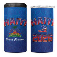 World Football Haiti 2026 4 in 1 Can Cooler Tumbler Haiti est de Retour Blue Voodoo Veve Spirits - Wonder Print Shop