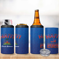World Football Haiti 2026 4 in 1 Can Cooler Tumbler Haiti est de Retour Blue Voodoo Veve Spirits - Wonder Print Shop