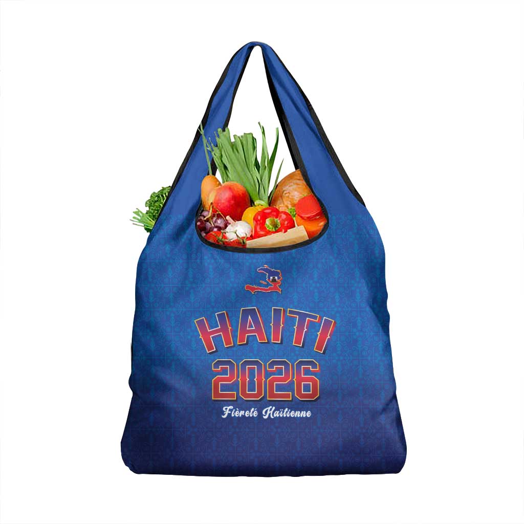 World Football Haiti 2026 Grocery Bag Haiti est de Retour Blue Voodoo Veve Spirits - Wonder Print Shop