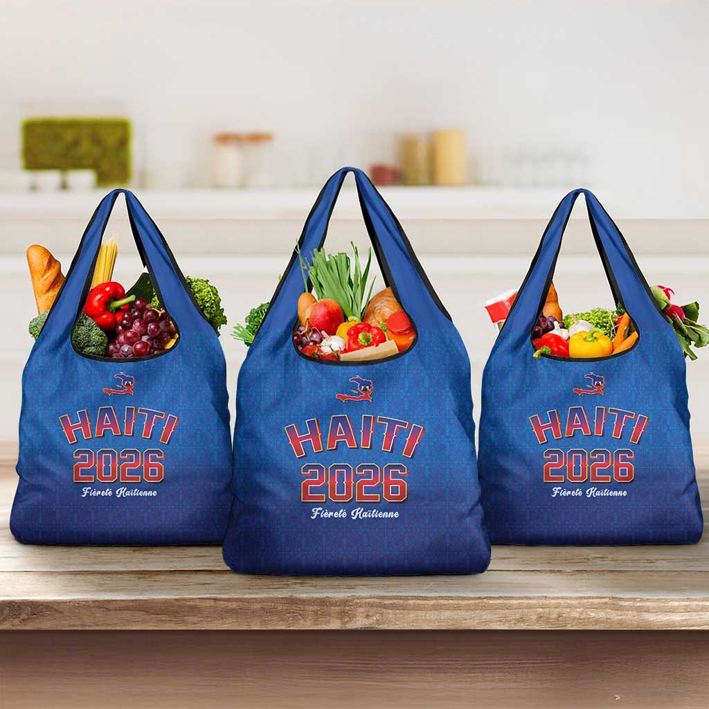 World Football Haiti 2026 Grocery Bag Haiti est de Retour Blue Voodoo Veve Spirits - Wonder Print Shop