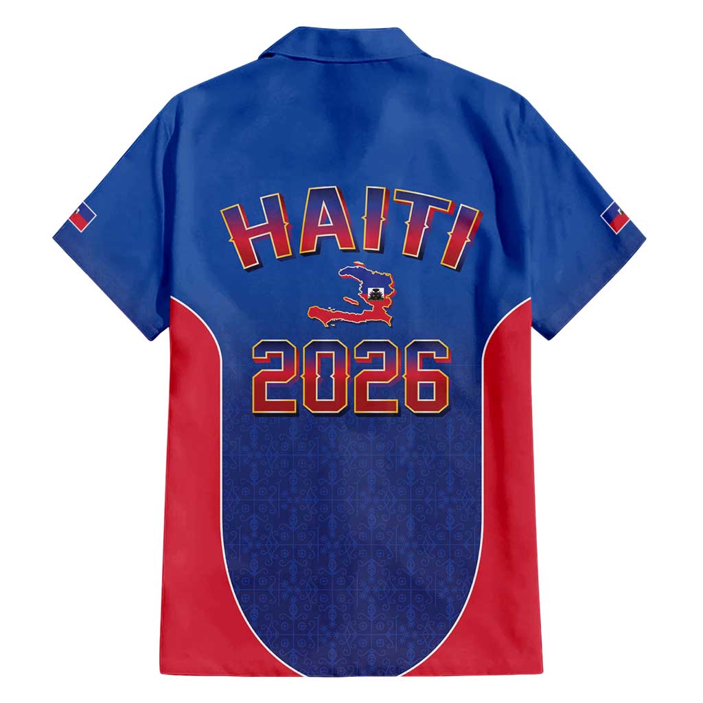 World Football Haiti 2026 Hawaiian Shirt Haiti est de Retour Blue Voodoo Veve Spirits - Wonder Print Shop