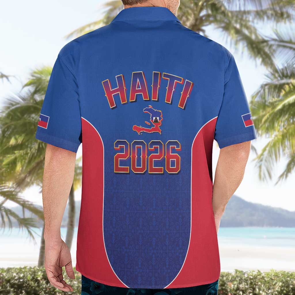 World Football Haiti 2026 Hawaiian Shirt Haiti est de Retour Blue Voodoo Veve Spirits - Wonder Print Shop