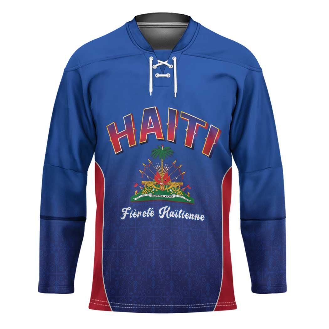 World Football Haiti 2026 Hockey Jersey Haiti est de Retour Blue Voodoo Veve Spirits - Wonder Print Shop