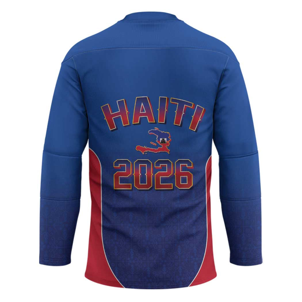 World Football Haiti 2026 Hockey Jersey Haiti est de Retour Blue Voodoo Veve Spirits - Wonder Print Shop