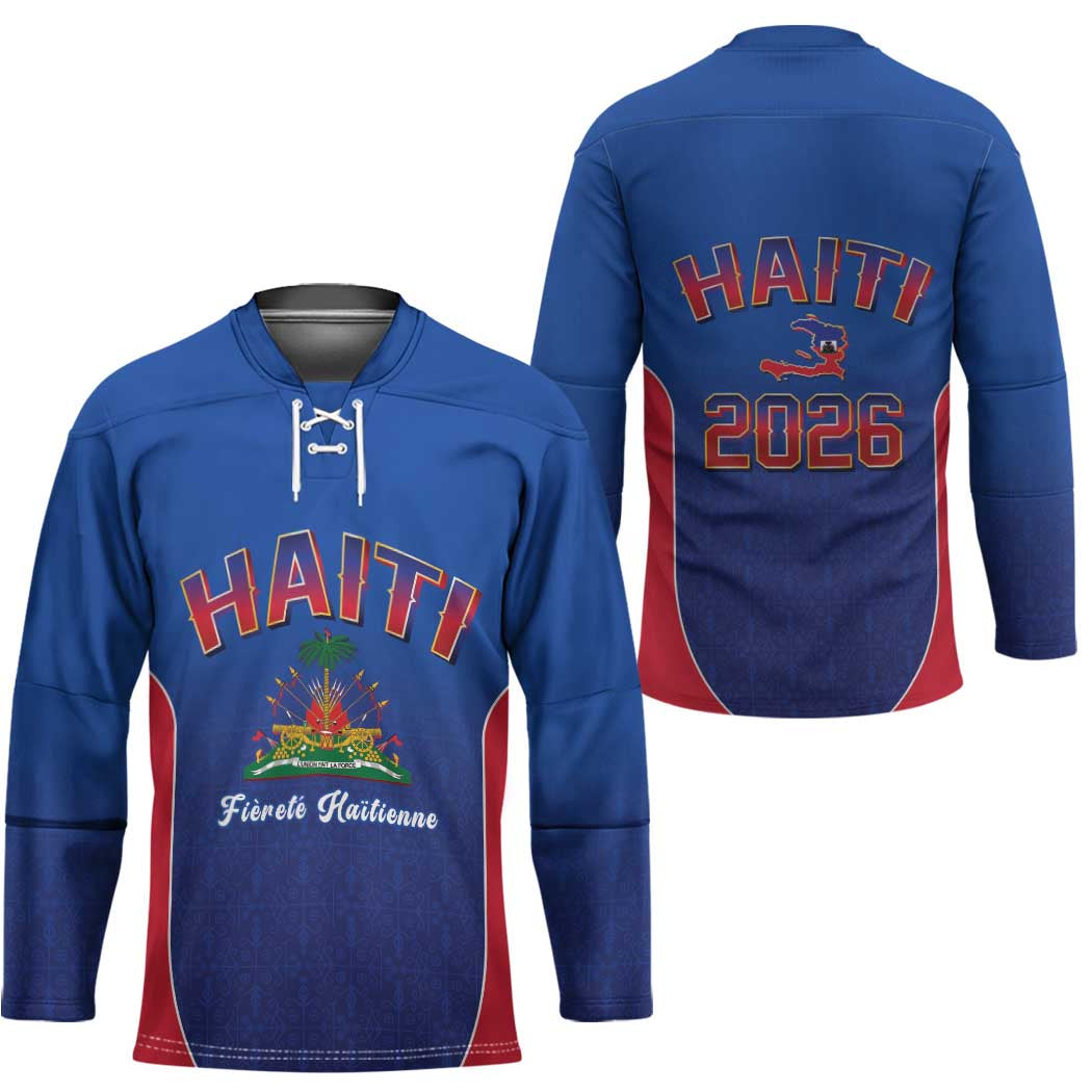 World Football Haiti 2026 Hockey Jersey Haiti est de Retour Blue Voodoo Veve Spirits - Wonder Print Shop