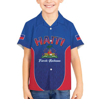 World Football Haiti 2026 Kid Hawaiian Shirt Haiti est de Retour Blue Voodoo Veve Spirits - Wonder Print Shop