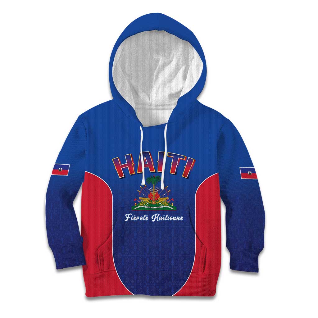 World Football Haiti 2026 Kid Hoodie Haiti est de Retour Blue Voodoo Veve Spirits - Wonder Print Shop