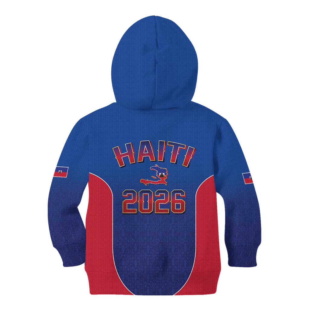 World Football Haiti 2026 Kid Hoodie Haiti est de Retour Blue Voodoo Veve Spirits - Wonder Print Shop