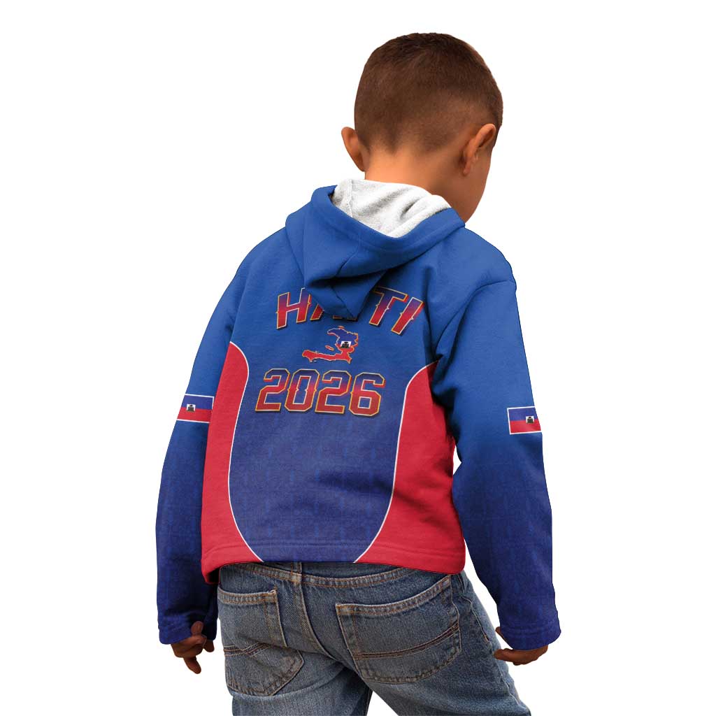 World Football Haiti 2026 Kid Hoodie Haiti est de Retour Blue Voodoo Veve Spirits - Wonder Print Shop