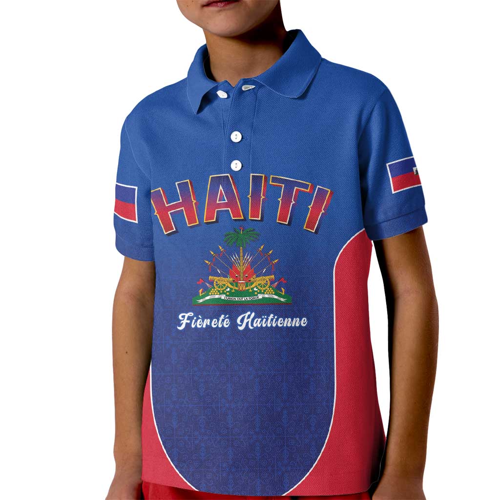 World Football Haiti 2026 Kid Polo Shirt Haiti est de Retour Blue Voodoo Veve Spirits - Wonder Print Shop