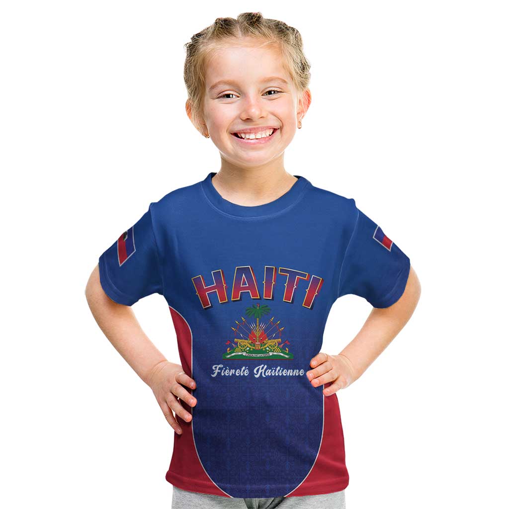World Football Haiti 2026 Kid T Shirt Haiti est de Retour Blue Voodoo Veve Spirits - Wonder Print Shop