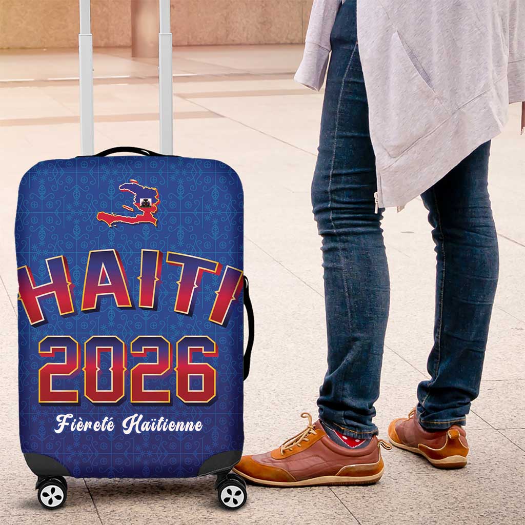 World Football Haiti 2026 Luggage Cover Haiti est de Retour Blue Voodoo Veve Spirits - Wonder Print Shop