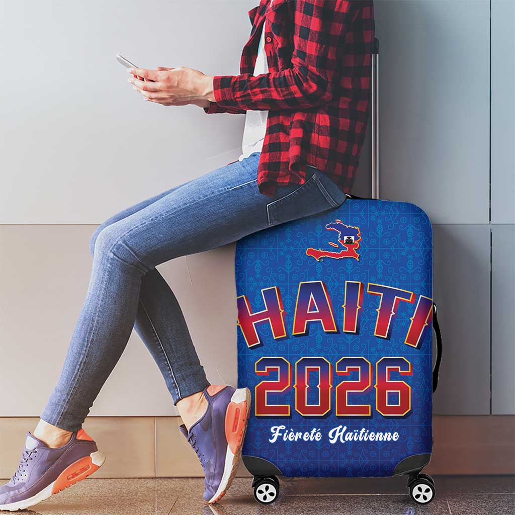World Football Haiti 2026 Luggage Cover Haiti est de Retour Blue Voodoo Veve Spirits - Wonder Print Shop