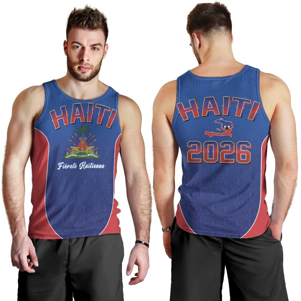 World Football Haiti 2026 Men Tank Top Haiti est de Retour Blue Voodoo Veve Spirits - Wonder Print Shop