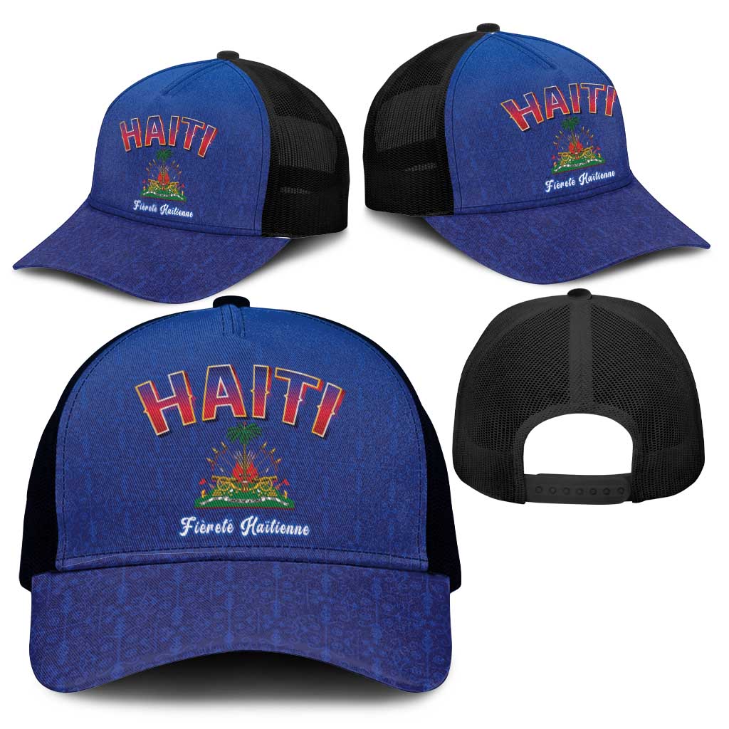 World Football Haiti 2026 Mesh Trucker Cap Haiti est de Retour Blue Voodoo Veve Spirits - Wonder Print Shop