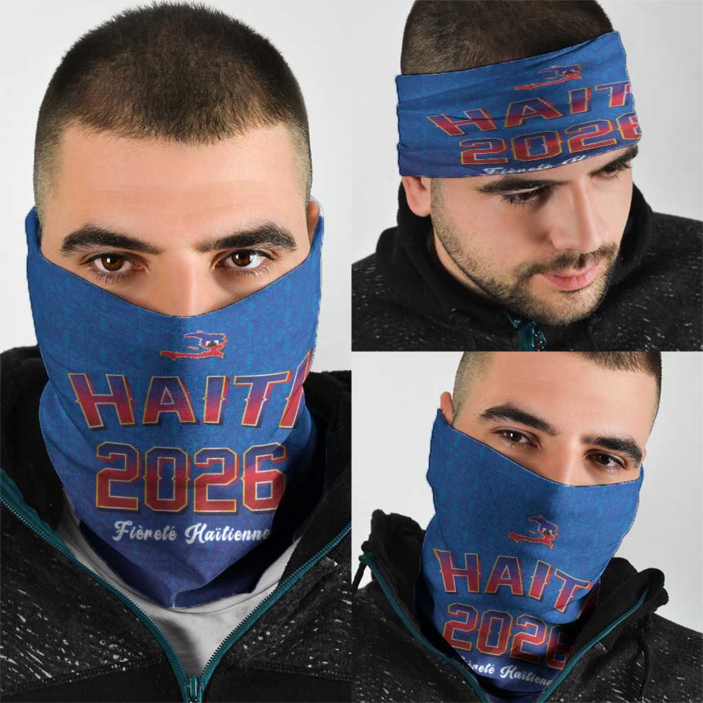 World Football Haiti 2026 Neck Gaiter Haiti est de Retour Blue Voodoo Veve Spirits - Wonder Print Shop