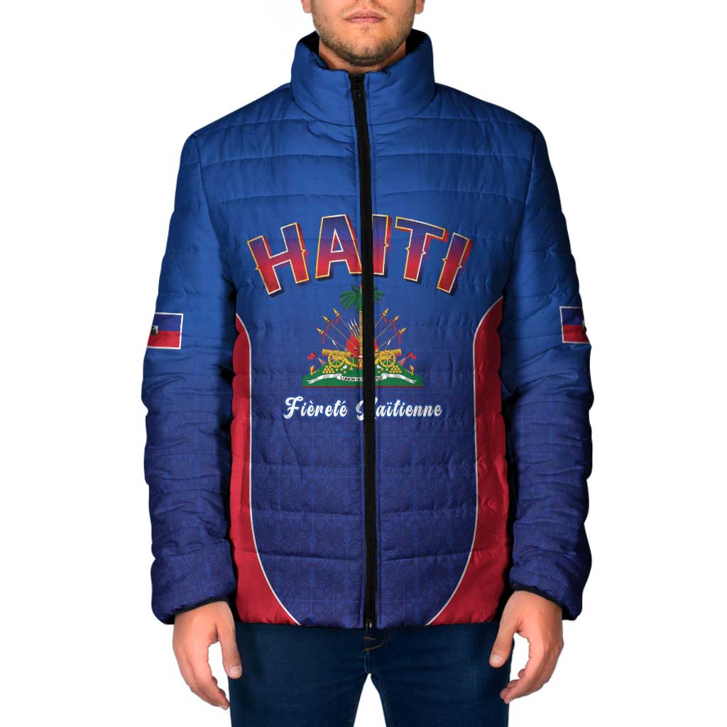 World Football Haiti 2026 Padded Jacket Haiti est de Retour Blue Voodoo Veve Spirits - Wonder Print Shop