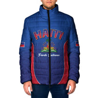 World Football Haiti 2026 Padded Jacket Haiti est de Retour Blue Voodoo Veve Spirits - Wonder Print Shop