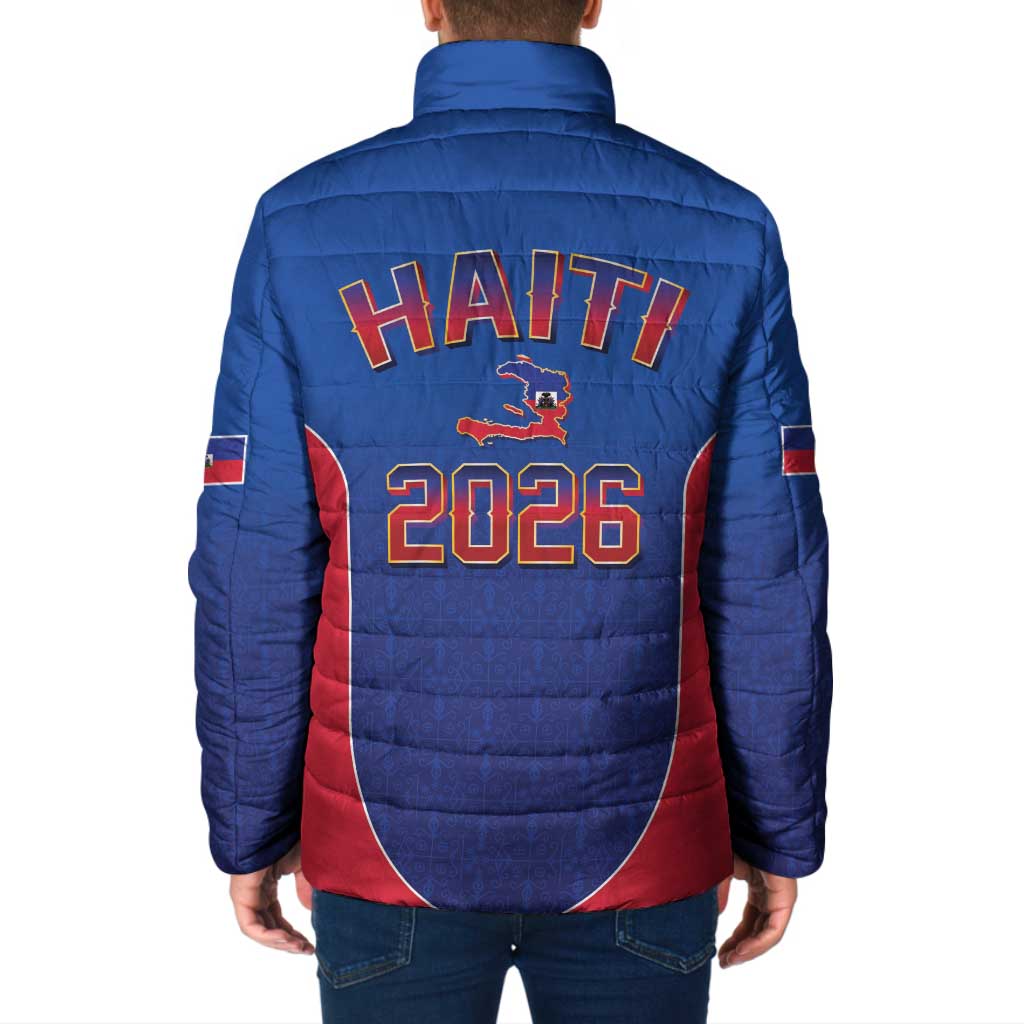 World Football Haiti 2026 Padded Jacket Haiti est de Retour Blue Voodoo Veve Spirits - Wonder Print Shop
