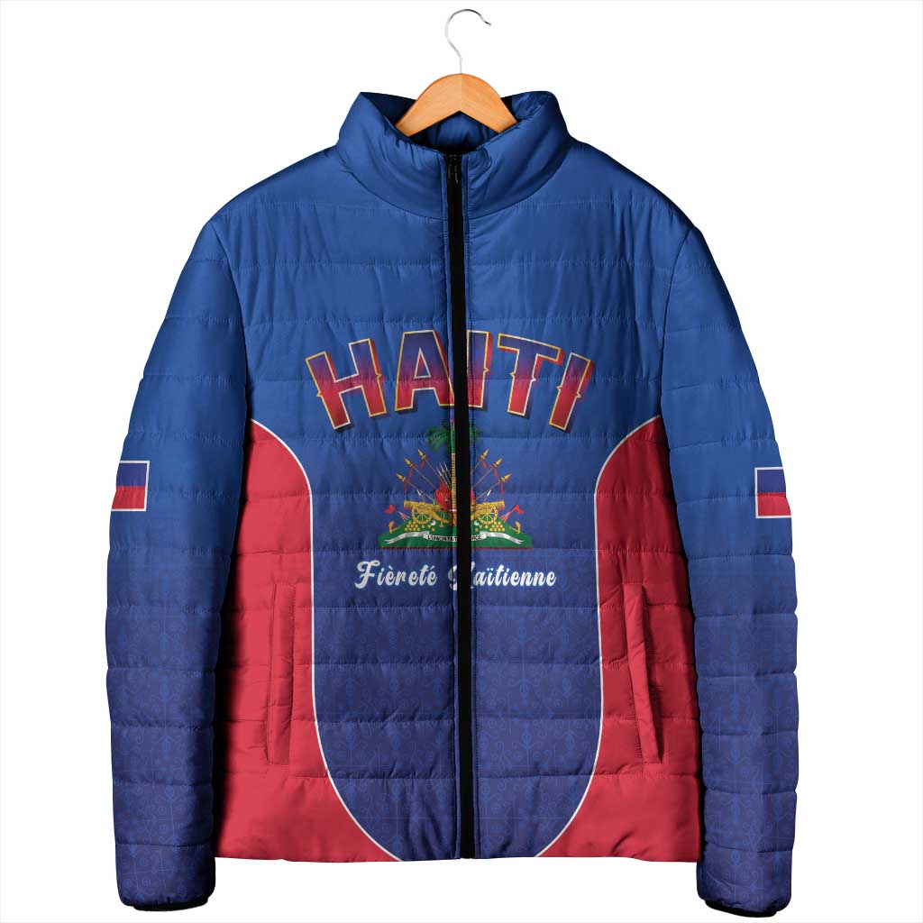 World Football Haiti 2026 Padded Jacket Haiti est de Retour Blue Voodoo Veve Spirits - Wonder Print Shop