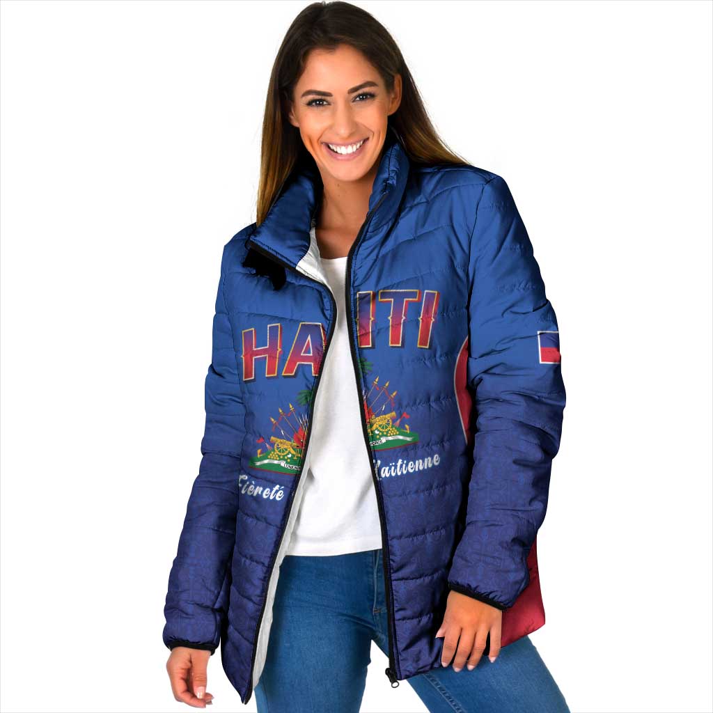 World Football Haiti 2026 Padded Jacket Haiti est de Retour Blue Voodoo Veve Spirits - Wonder Print Shop