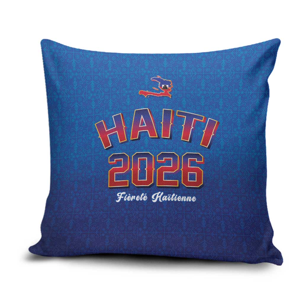 World Football Haiti 2026 Pillow Cover Haiti est de Retour Blue Voodoo Veve Spirits - Wonder Print Shop