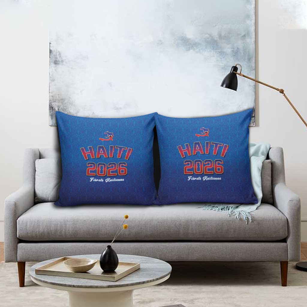 World Football Haiti 2026 Pillow Cover Haiti est de Retour Blue Voodoo Veve Spirits - Wonder Print Shop