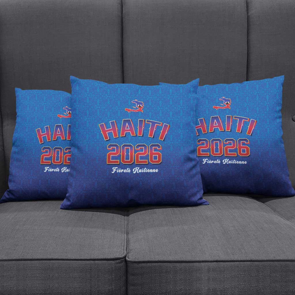 World Football Haiti 2026 Pillow Cover Haiti est de Retour Blue Voodoo Veve Spirits - Wonder Print Shop