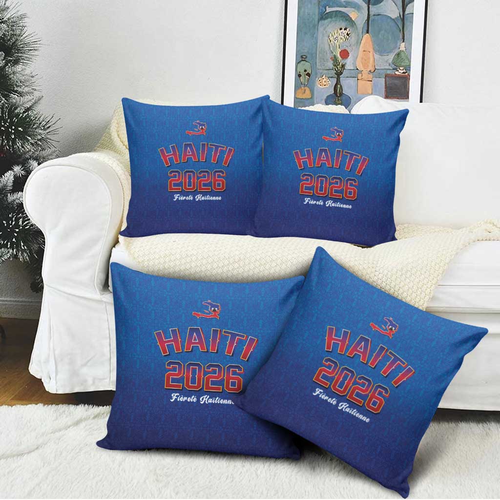 World Football Haiti 2026 Pillow Cover Haiti est de Retour Blue Voodoo Veve Spirits - Wonder Print Shop