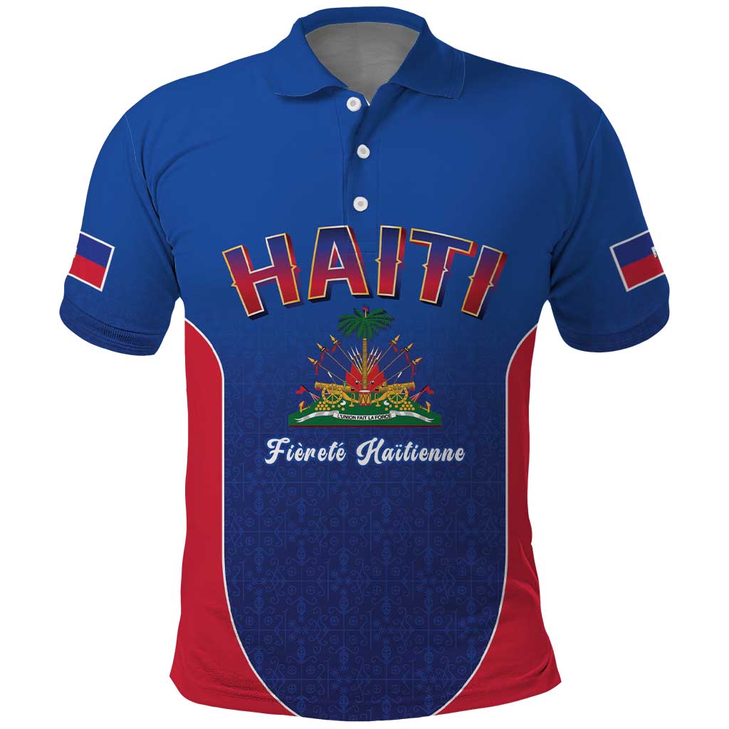 World Football Haiti 2026 Polo Shirt Haiti est de Retour Blue Voodoo Veve Spirits - Wonder Print Shop