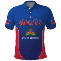 World Football Haiti 2026 Polo Shirt Haiti est de Retour Blue Voodoo Veve Spirits - Wonder Print Shop