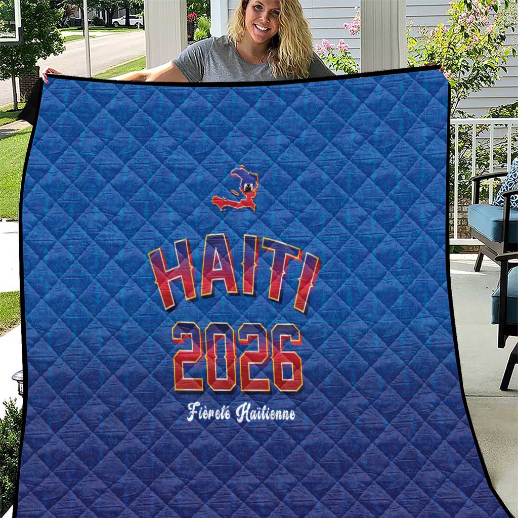 World Football Haiti 2026 Quilt Haiti est de Retour Blue Voodoo Veve Spirits - Wonder Print Shop